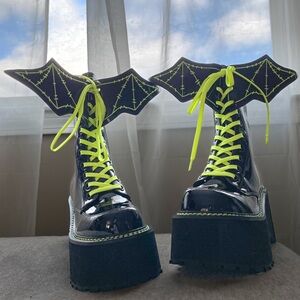 Dolls Kill Spooky Bat Combat Boots